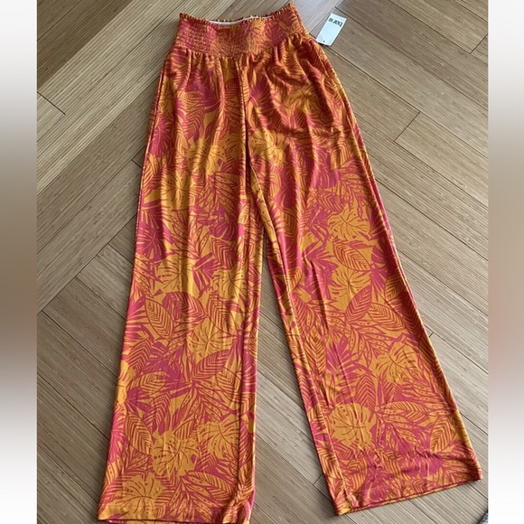 Bar III Jungle Shapes Beach Pants - Orange - Size X-Small - New With Tags - Picture 2 of 2